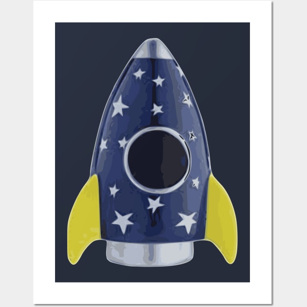 Space Rocket, Retro Wall Art by Applecrunch